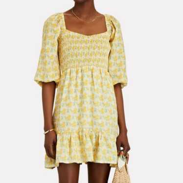 Faithfull The Brand Romina Yellow Mini Dress