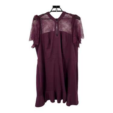 City Chic Dress Goldie lace short sleeve purple si