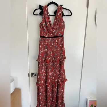 NWOT Gorgeous Lulus Tiered Floral Maxi Chiffon Dre