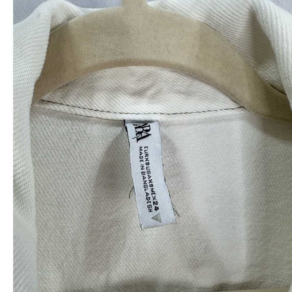 Zara White Denim Short Sleeve Boilersuit Button D… - image 11