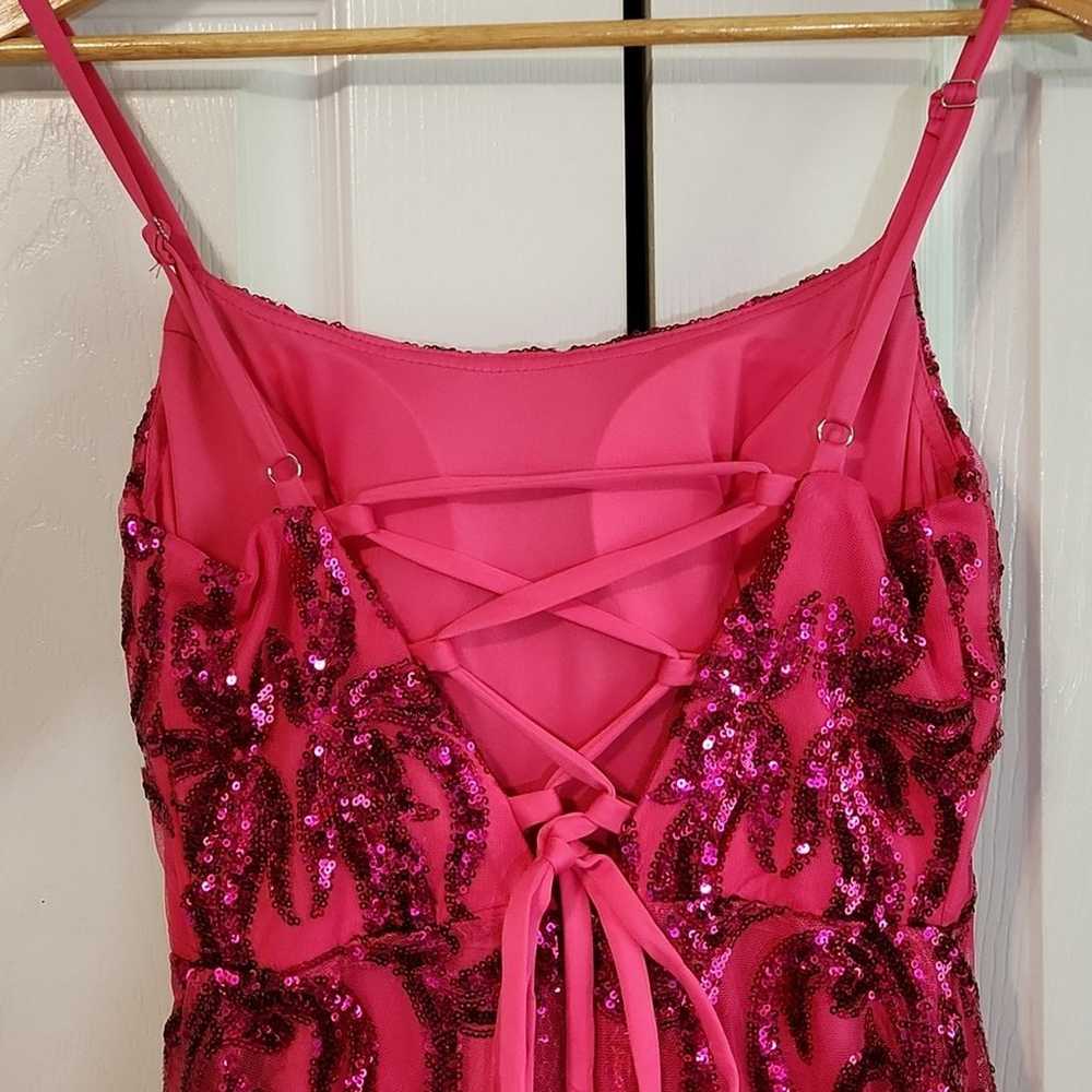 Bonoyuer Womens Pink Sequin Side Slit Mermaid Spa… - image 5