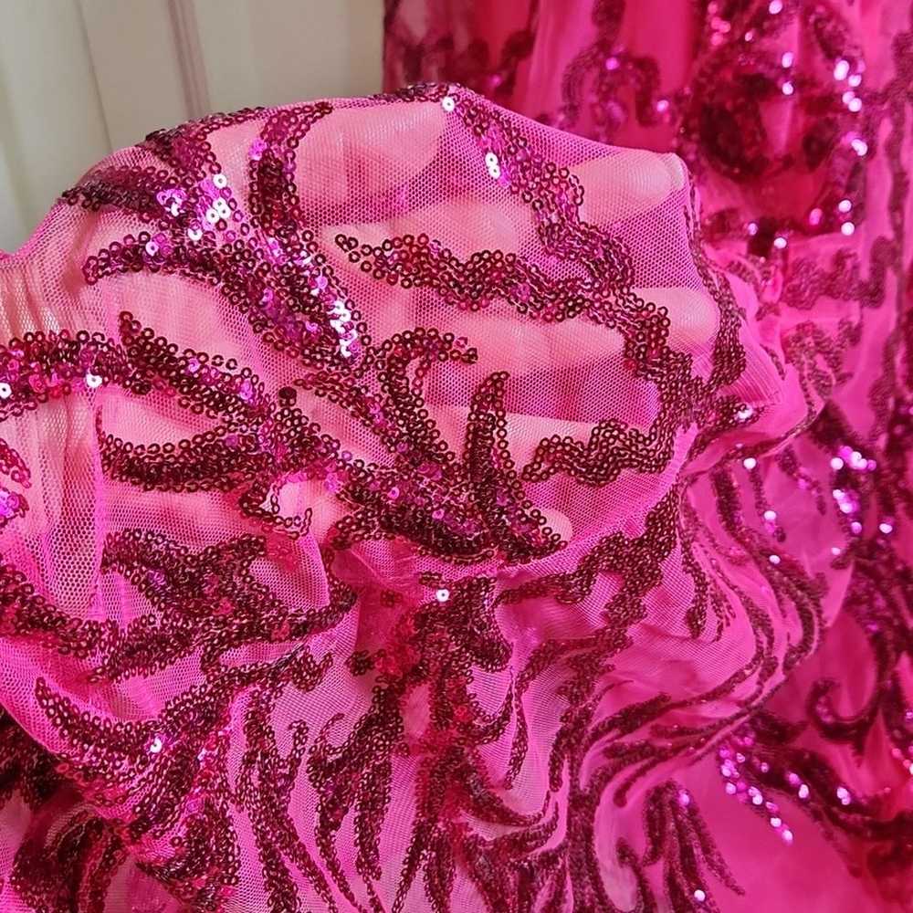 Bonoyuer Womens Pink Sequin Side Slit Mermaid Spa… - image 7
