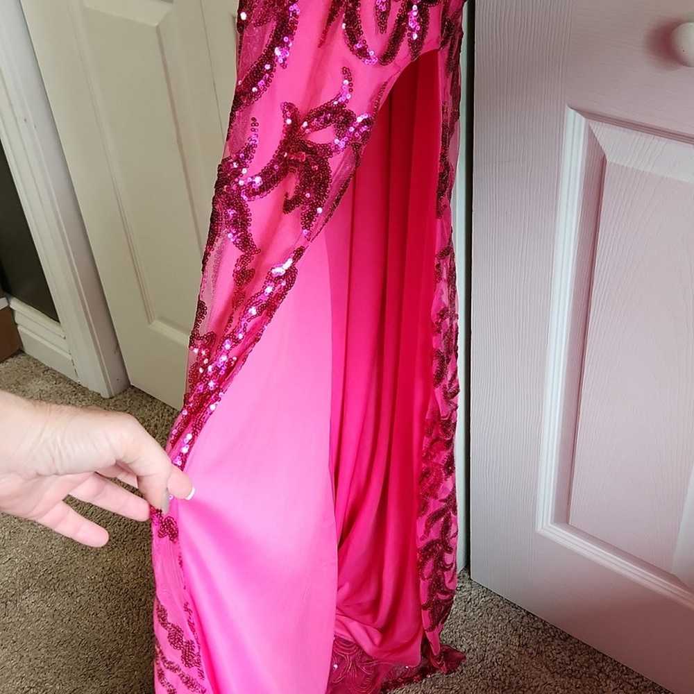 Bonoyuer Womens Pink Sequin Side Slit Mermaid Spa… - image 8