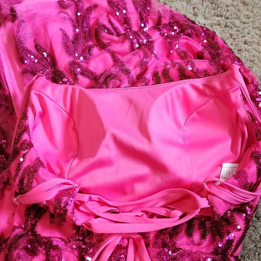 Bonoyuer Womens Pink Sequin Side Slit Mermaid Spa… - image 9
