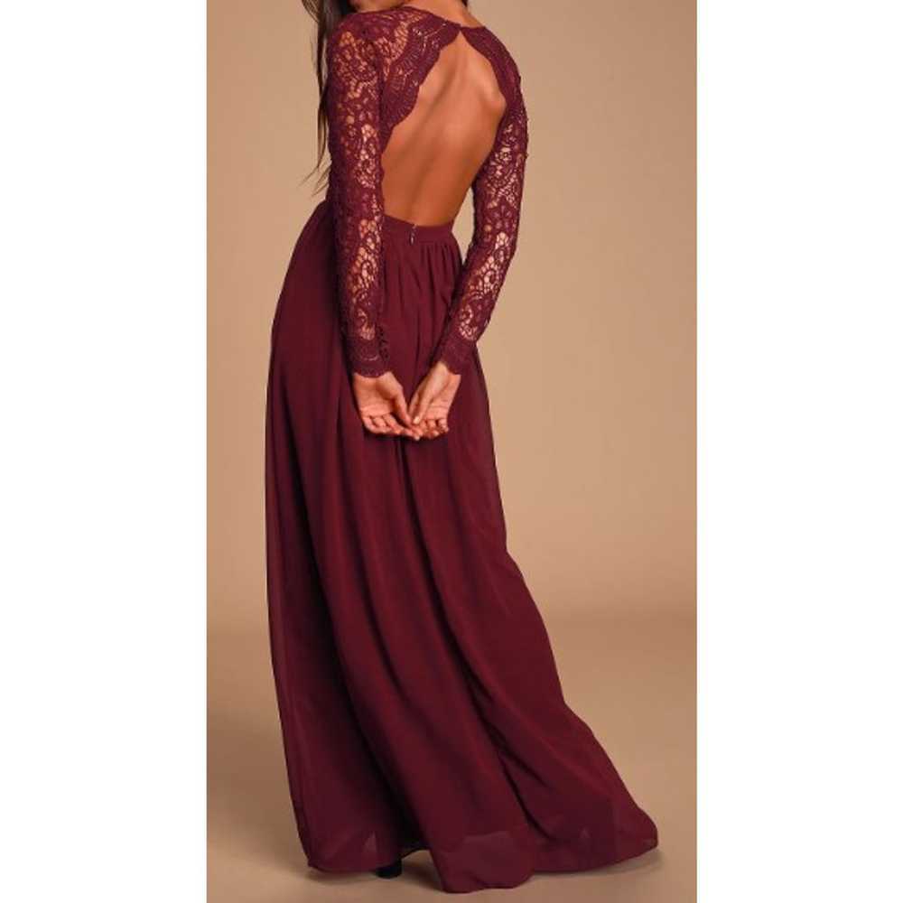 LULU'S SZ M Awaken My Love Burgundy Long Sleeve L… - image 2