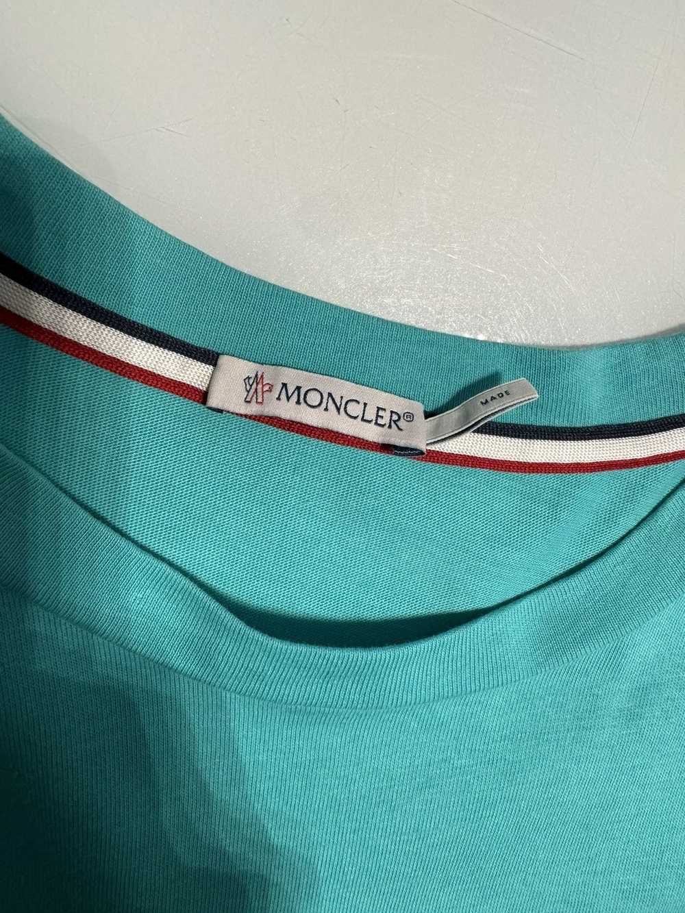Moncler Moncler Stitched Logo Patch T Shirt Blue … - image 4