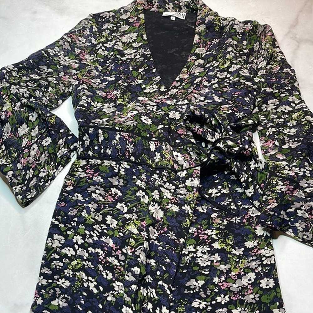 GANNI Floral Georgette Wrap Midi Dress Size 2 - image 5