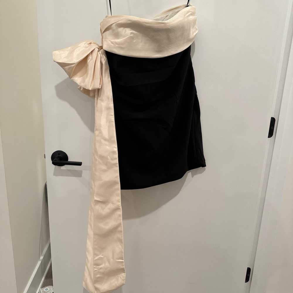 house of cb JANA Black & Ivory Bow Mini Dress - image 4