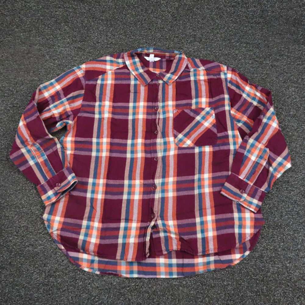 Vintage Time & Tru Shirt Womens Medium Red & Blue… - image 1