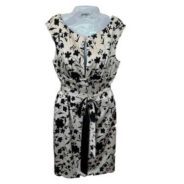 NWOT Kay Unger 12 Black White Floral Sheath Dress… - image 1