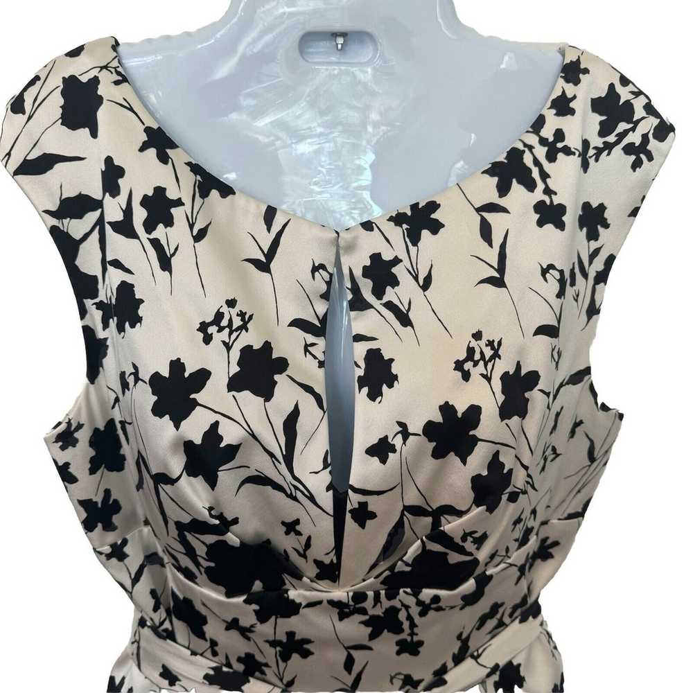 NWOT Kay Unger 12 Black White Floral Sheath Dress… - image 4