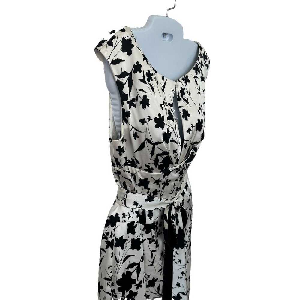 NWOT Kay Unger 12 Black White Floral Sheath Dress… - image 5