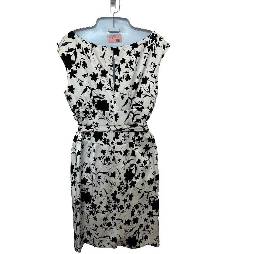 NWOT Kay Unger 12 Black White Floral Sheath Dress… - image 7