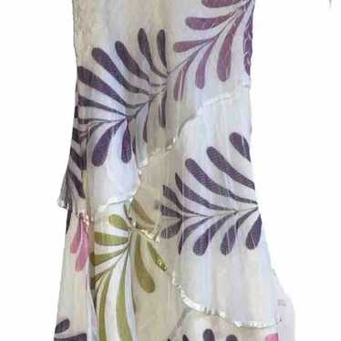 Komarov Floral Crinkle Sleeveless Midi Dress Size… - image 1