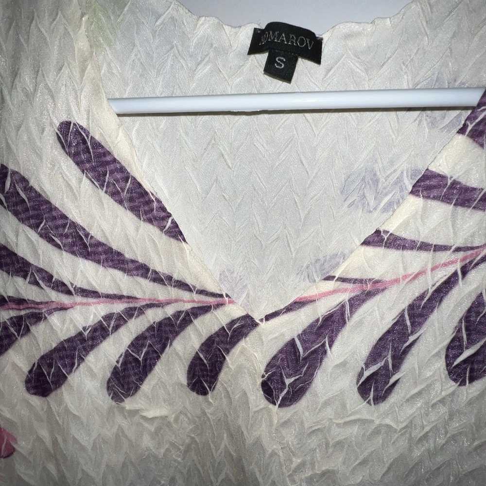 Komarov Floral Crinkle Sleeveless Midi Dress Size… - image 2
