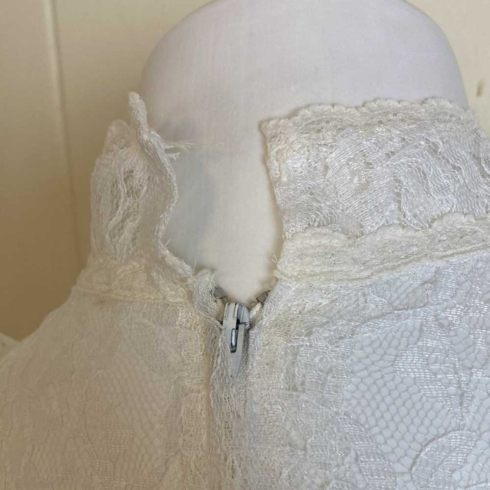 Vintage Boho Prairie Ruffle Lace Wedding Dress Si… - image 7