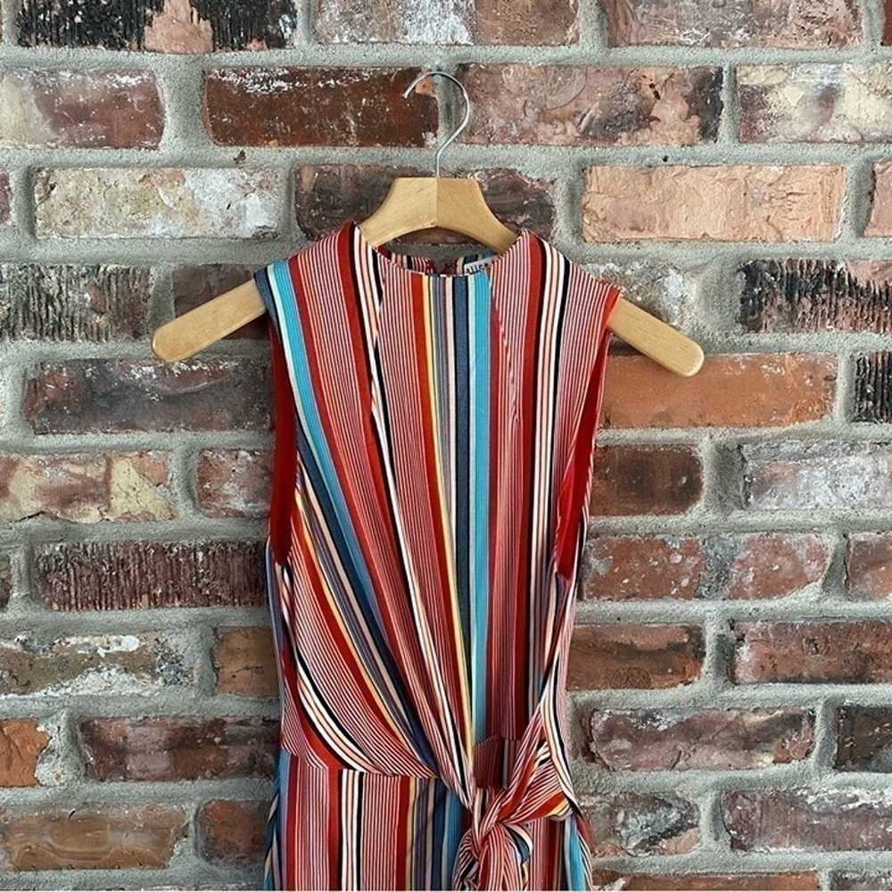 Alice + Olivia Multicolor Stripe Fitted Midi Dress - image 4