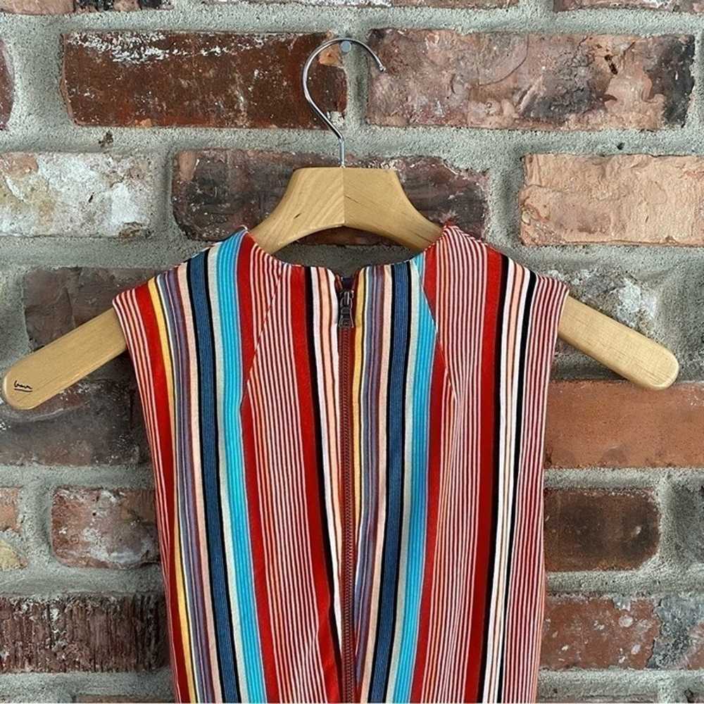 Alice + Olivia Multicolor Stripe Fitted Midi Dress - image 8