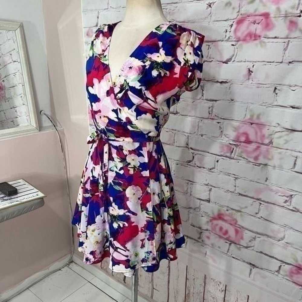 Yumi Kim soho mixer silk dress in vermillion bloo… - image 4