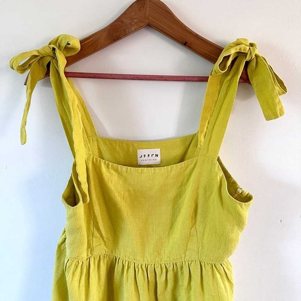 Sundress Yellow 100% Linen Tie Strap  Maxi Dress … - image 9