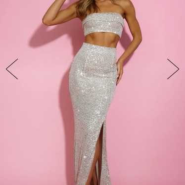 Hello Molly- SPRINKLE SHINE SEQUIN MAXI SKIRT BEIG