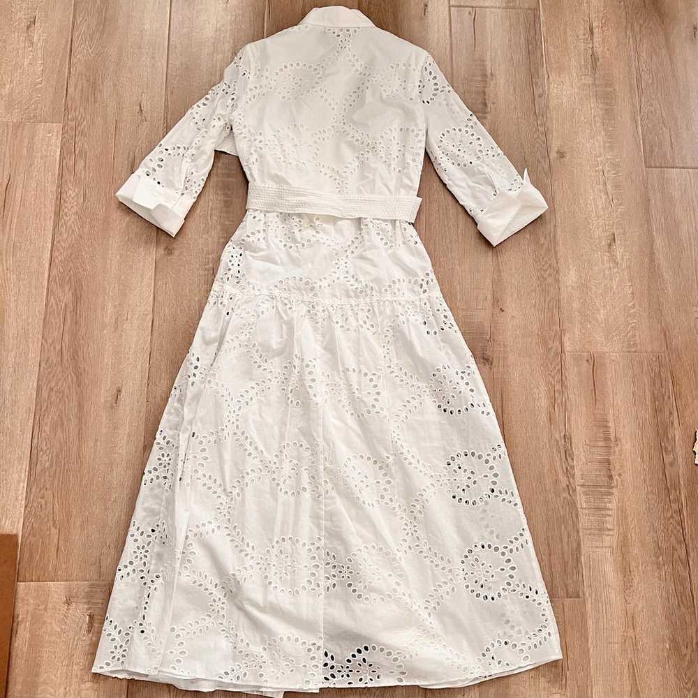 Zara Eyelet Maxi Dress Embroidered Lace 3/4 Sleev… - image 4