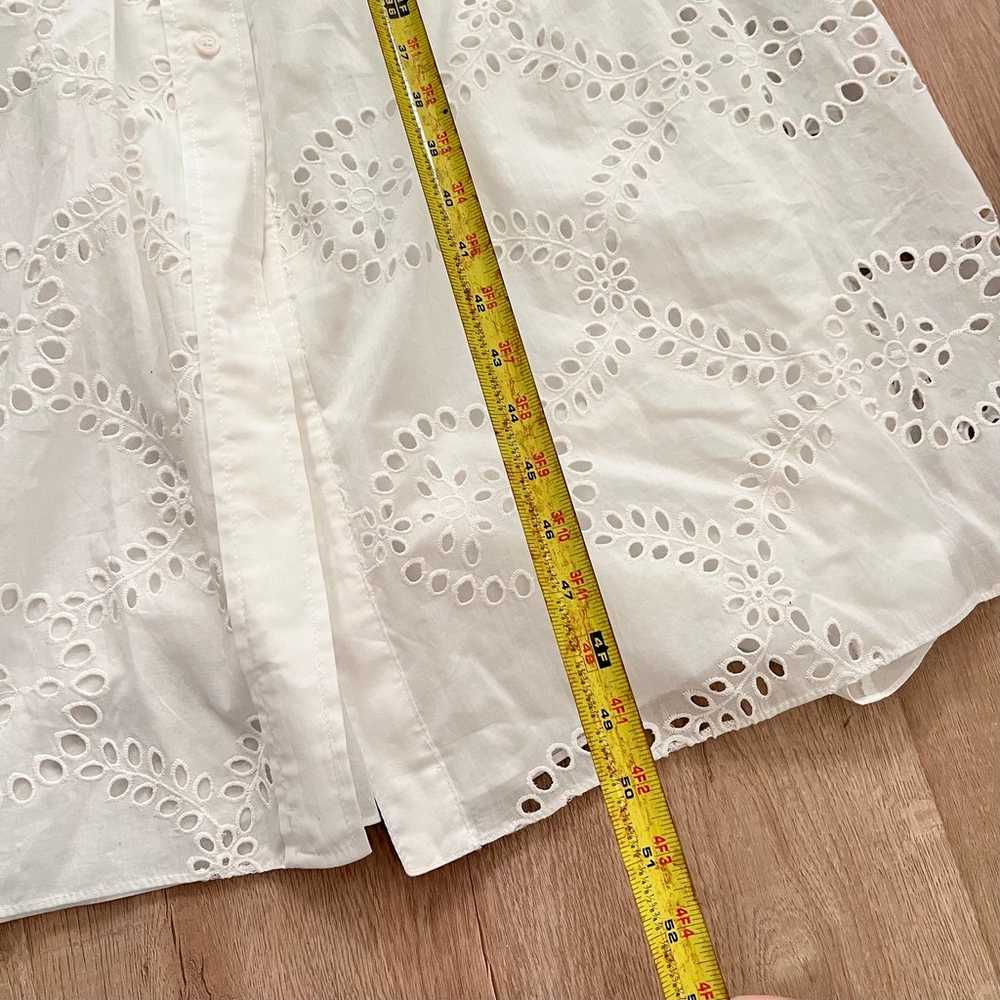 Zara Eyelet Maxi Dress Embroidered Lace 3/4 Sleev… - image 6