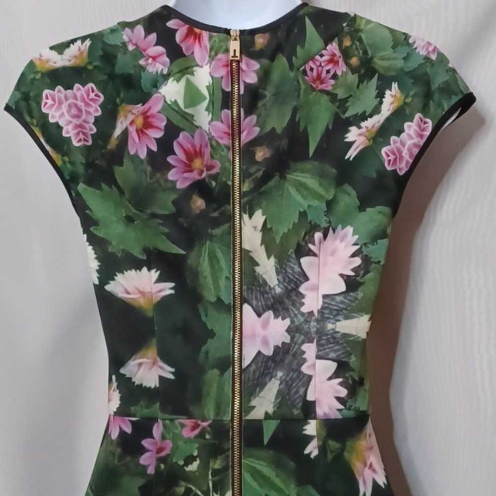 TED BAKER London Women's Green Floral Dress  With… - image 10