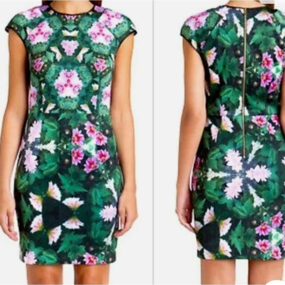 TED BAKER London Women's Green Floral Dress  With… - image 2