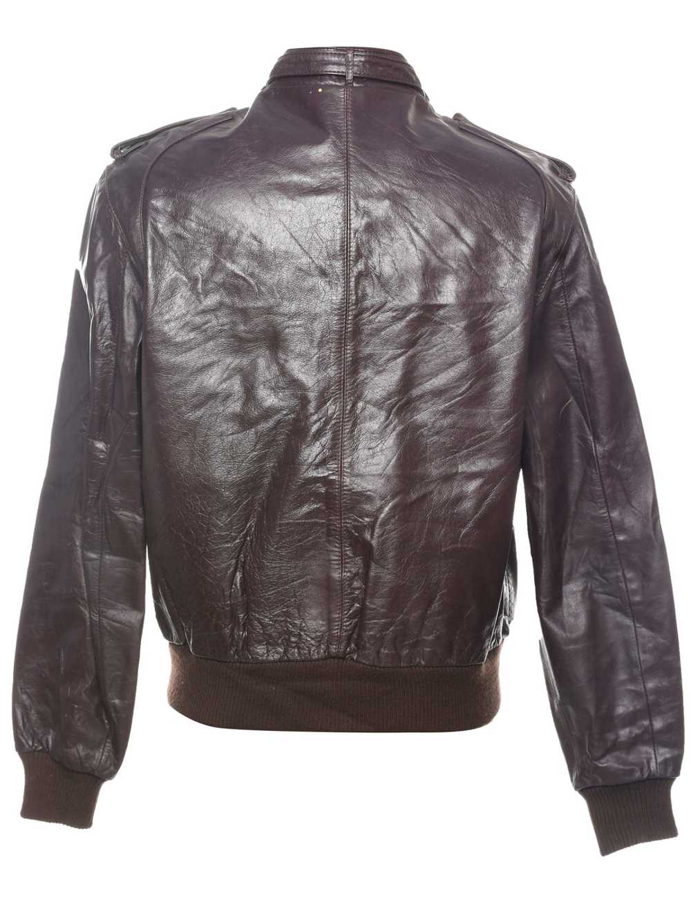 Members Only Dark Brown Leather Jacket - M - image 2