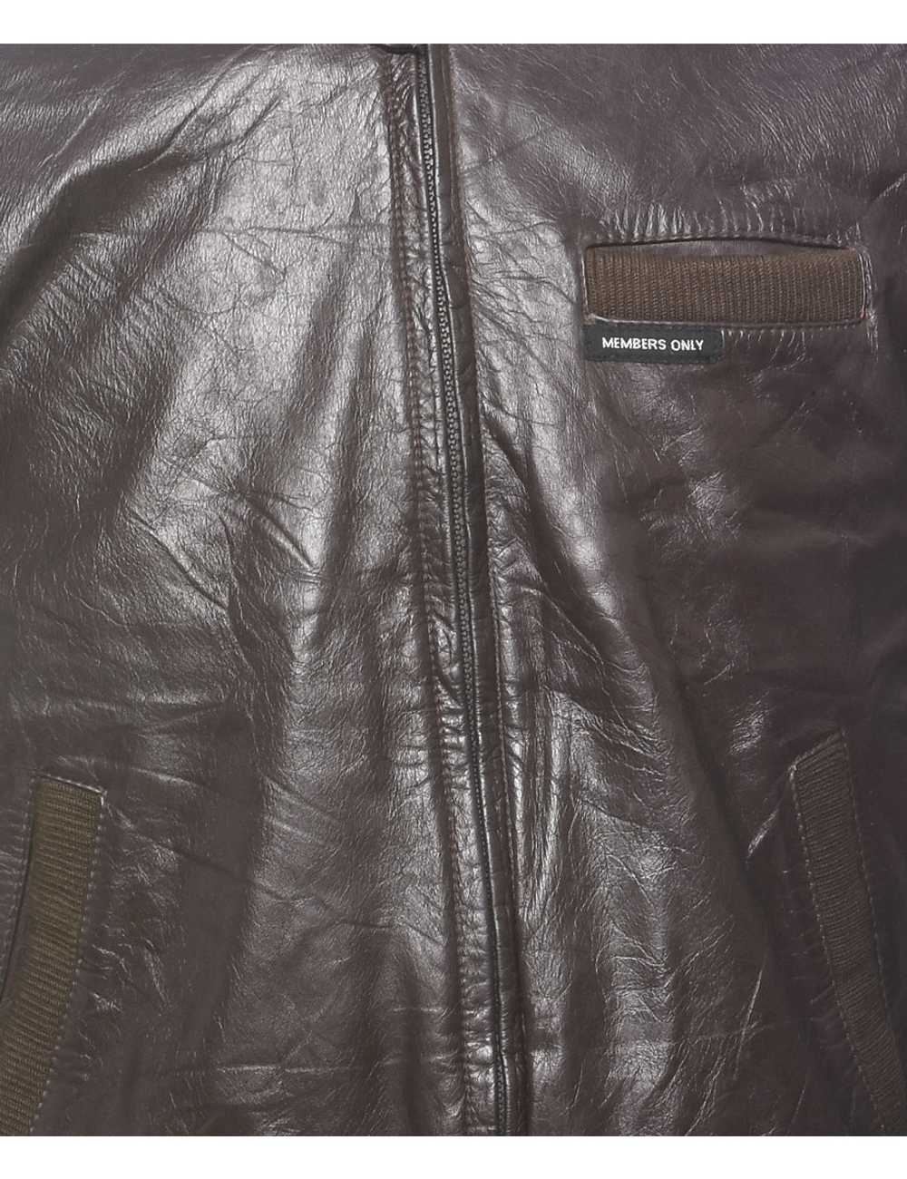 Members Only Dark Brown Leather Jacket - M - image 3