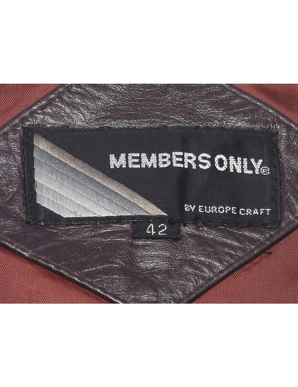 Members Only Dark Brown Leather Jacket - M - image 4