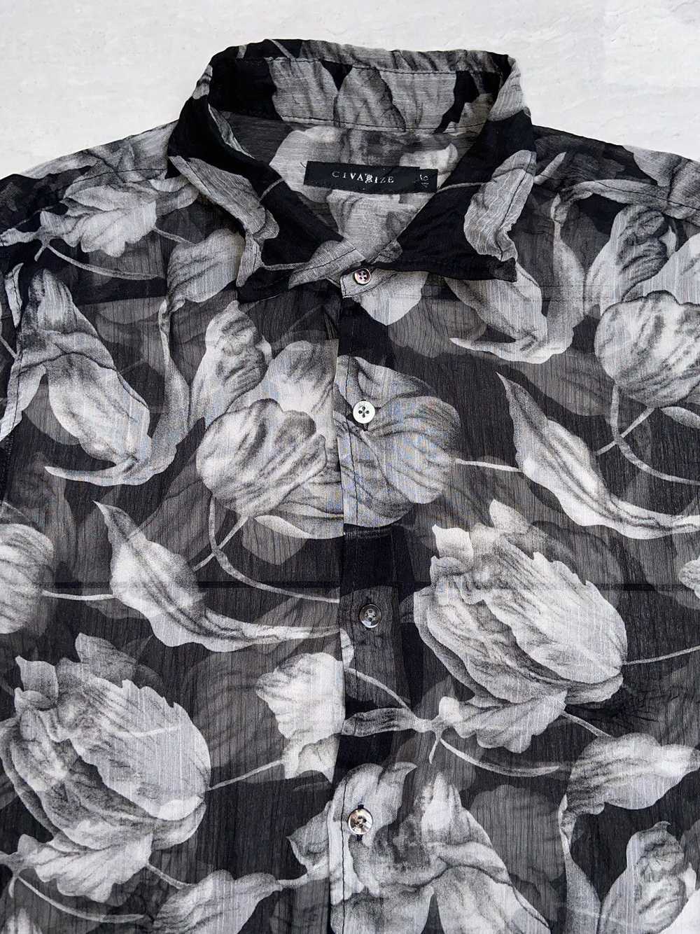 Civarize CIVARIZE Floral Patterned Mesh Shirt - image 11