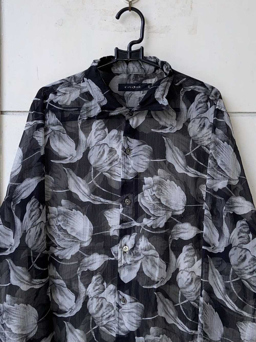 Civarize CIVARIZE Floral Patterned Mesh Shirt - image 3