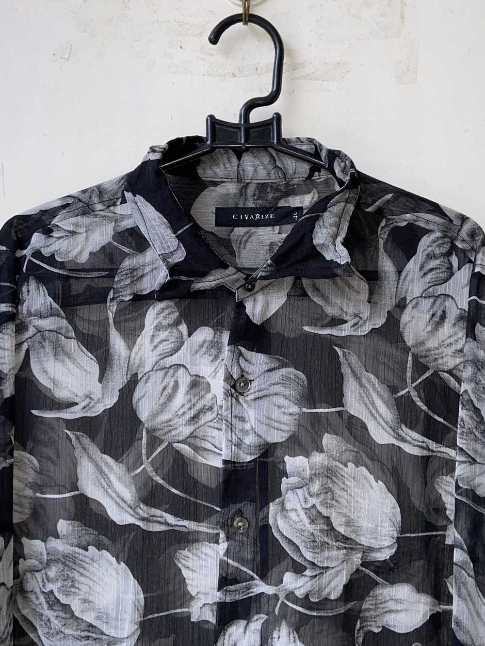 Civarize CIVARIZE Floral Patterned Mesh Shirt - image 4