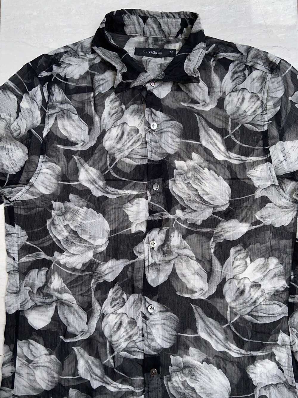 Civarize CIVARIZE Floral Patterned Mesh Shirt - image 9