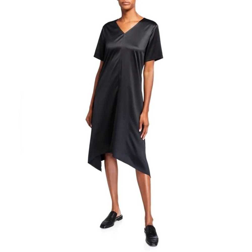 Eileen Fisher black Satin V-Neck Short-Sleeve Asy… - image 1