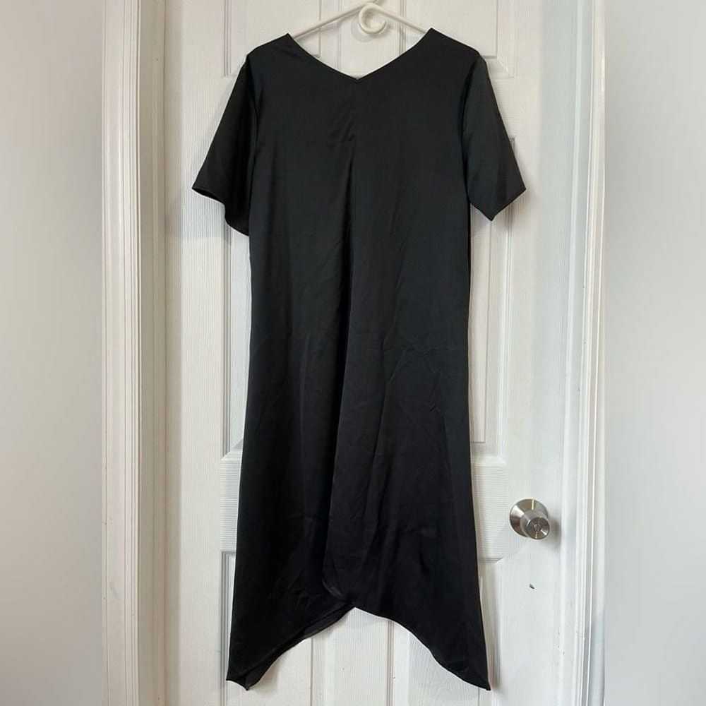 Eileen Fisher black Satin V-Neck Short-Sleeve Asy… - image 3