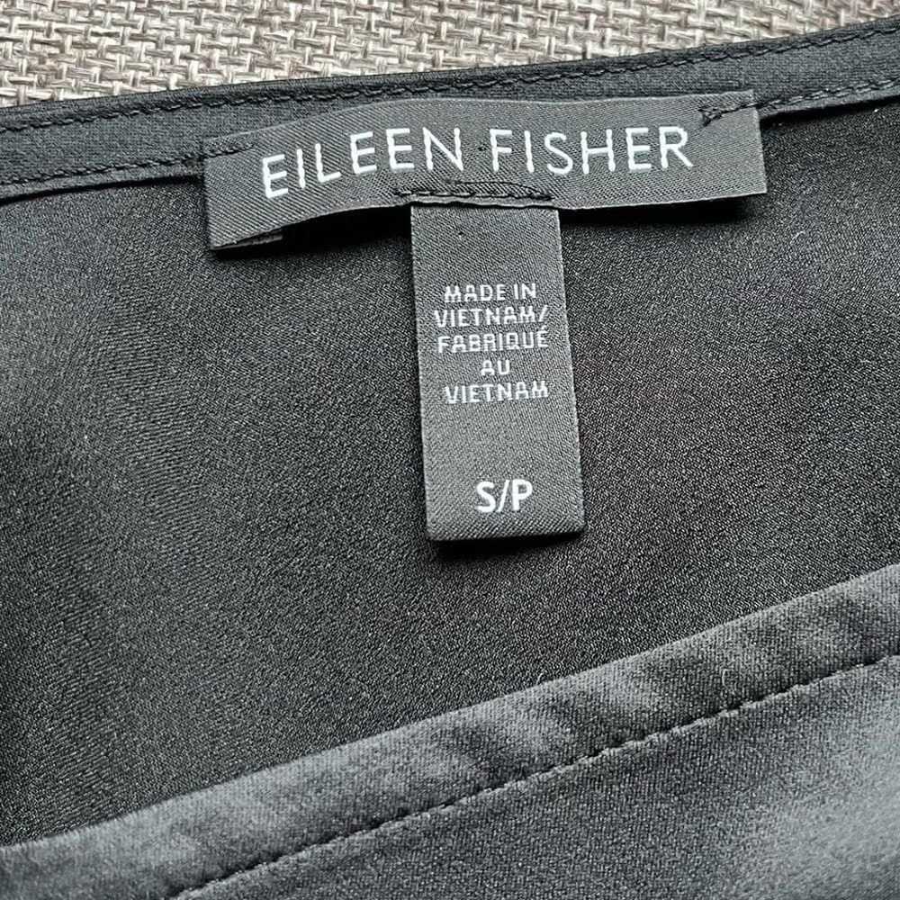 Eileen Fisher black Satin V-Neck Short-Sleeve Asy… - image 4