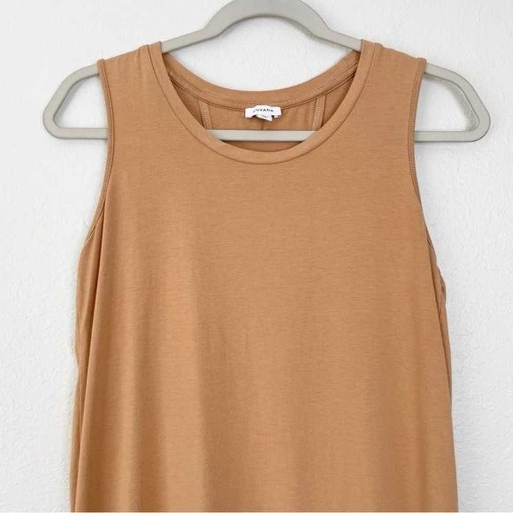 CUYANA tan crape back sleeveless t-shirt dress M - image 3