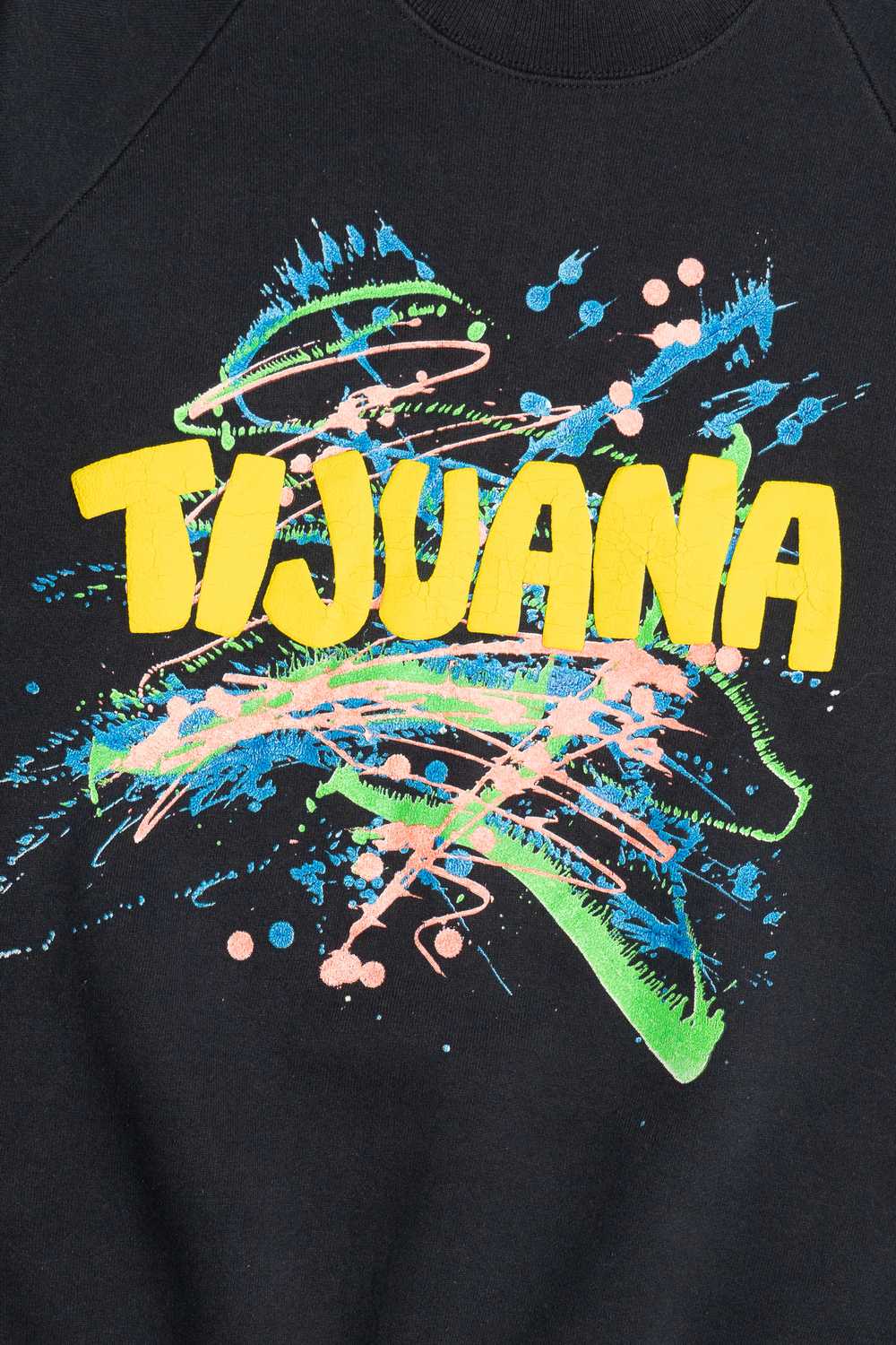 Vintage "Tijuana" Embossed Paint Splatter Sweatsh… - image 2