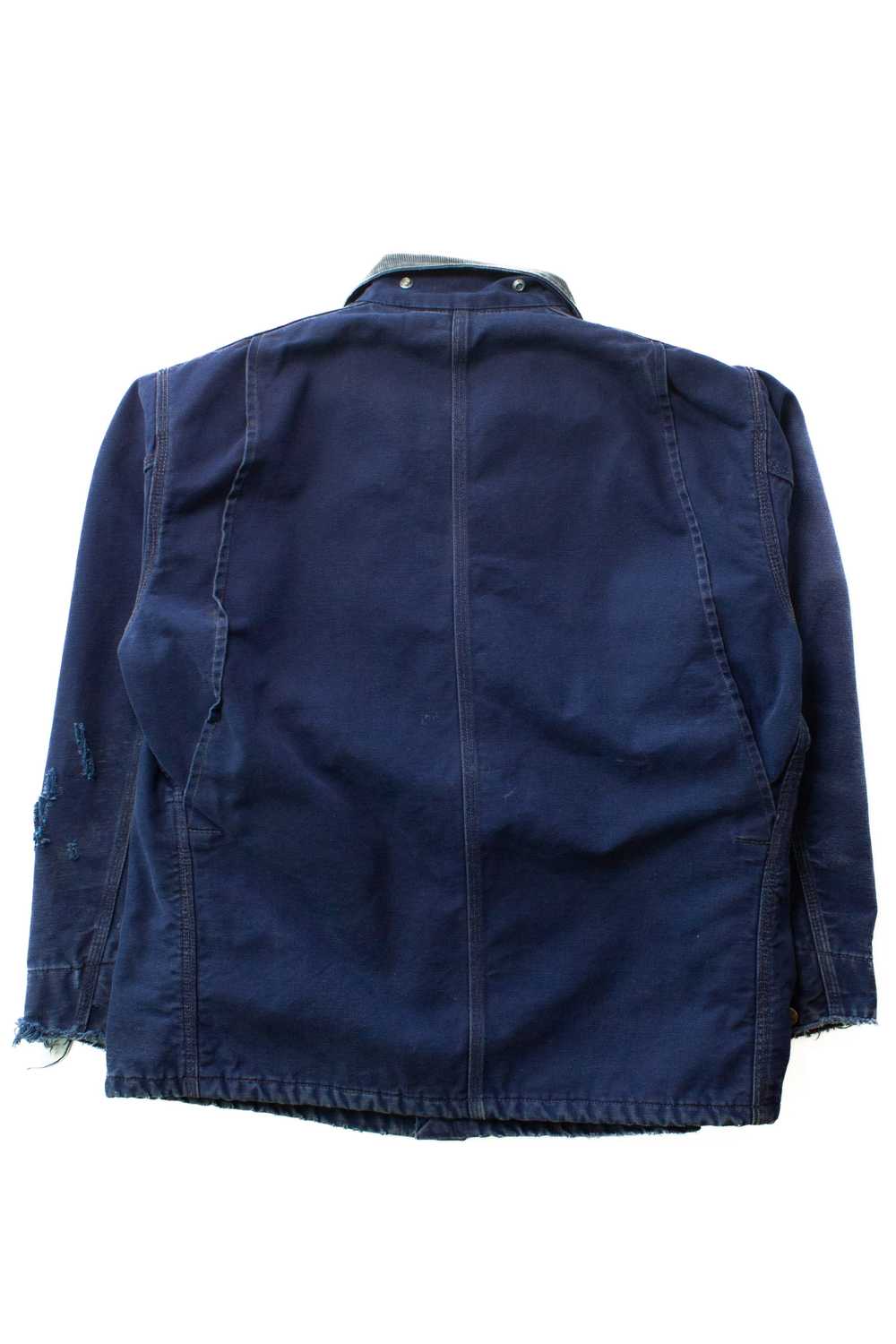 Vintage Distressed Blue Carhartt Chore Coat (1990… - image 6
