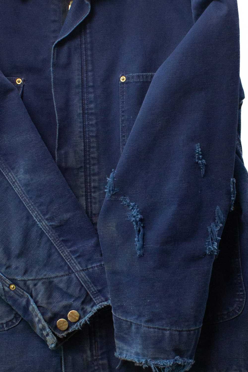 Vintage Distressed Blue Carhartt Chore Coat (1990… - image 7