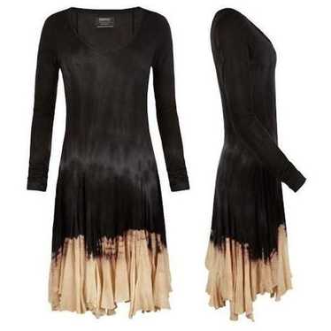 All Saints Dissolve Dress Black Dip Dyed Handkerc… - image 1