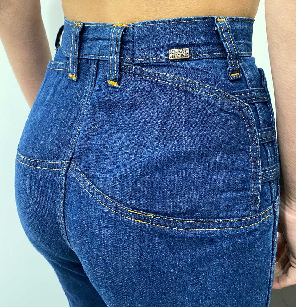 70s womens jeans / 1970s dark wash denim womens j… - image 10