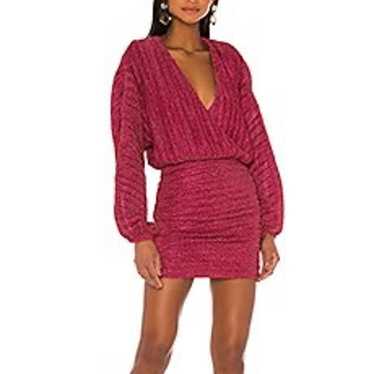 Illusion Mini Dress in Fuchsia - image 1