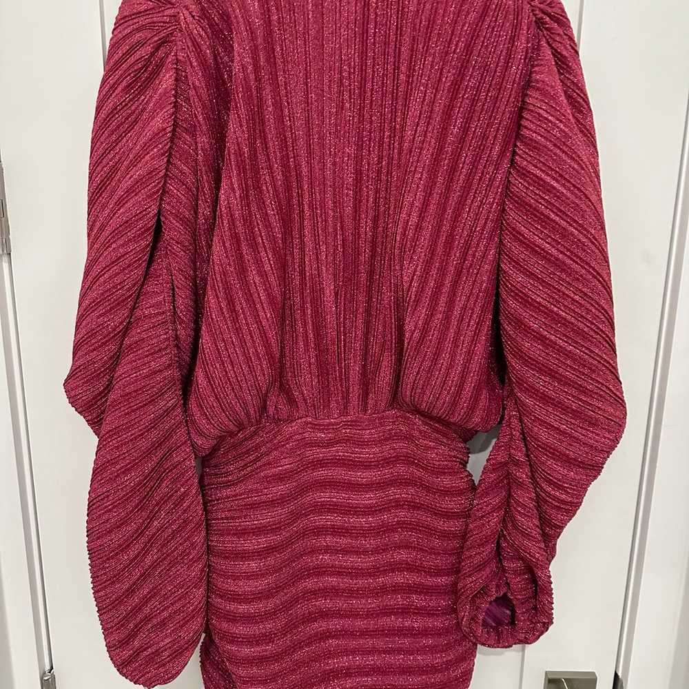 Illusion Mini Dress in Fuchsia - image 9