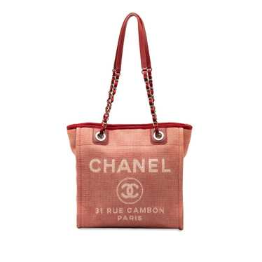 Product Details Chanel Red Mini Canvas Deauville … - image 1