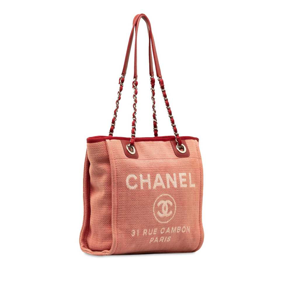 Product Details Chanel Red Mini Canvas Deauville … - image 2