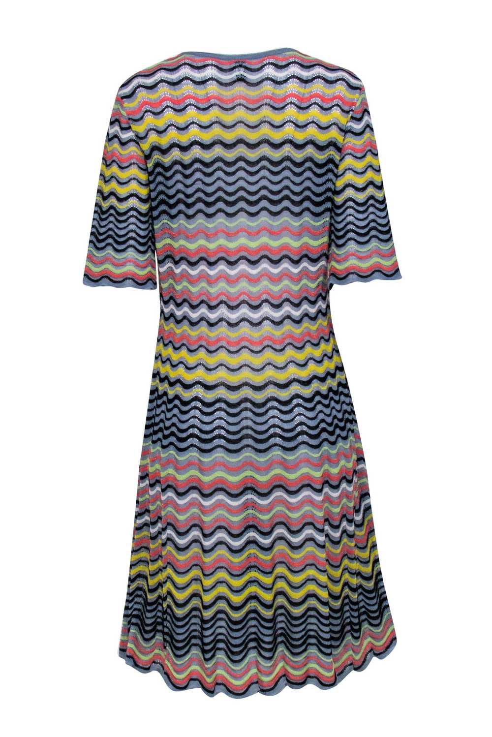 Missoni - Blue Knit Dress w/ Multicolor Metallic … - image 3